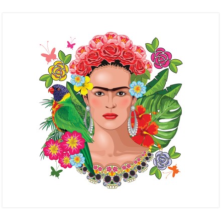 Frida Kahlo Floral Exotic Portrait