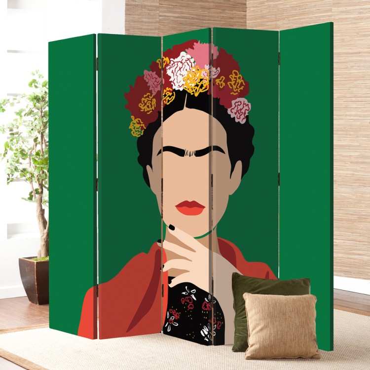 Παραβάν Frida Kahlo on green background