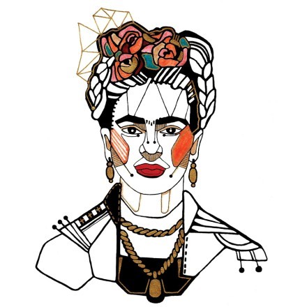 Frida Kahlo with blush