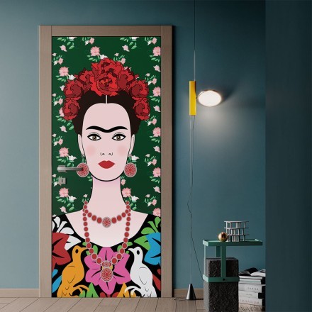 Frida Kahlo portrait, traditional style