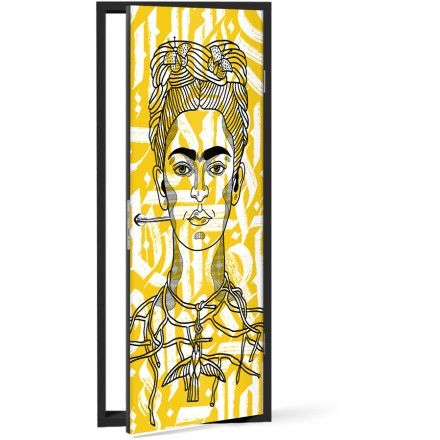 Abstract gothic calligraphy of Frida Kahlo Αυτοκόλλητο Πόρτας