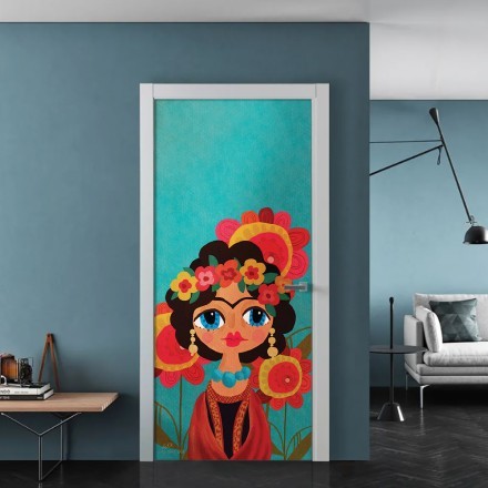 Φλοράλ Animated Πορτρέτο της Frida Kahlo