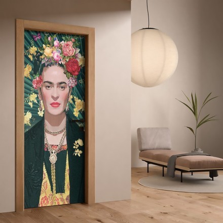 Frida Kahlo with floral pattern