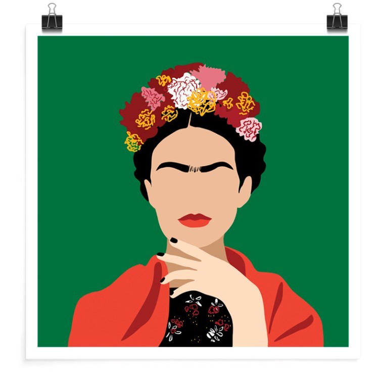 Πόστερ Frida Kahlo vector illustration minimalism