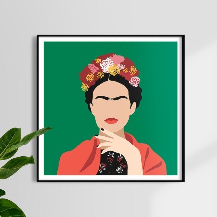 Frida Kahlo vector illustration minimalism