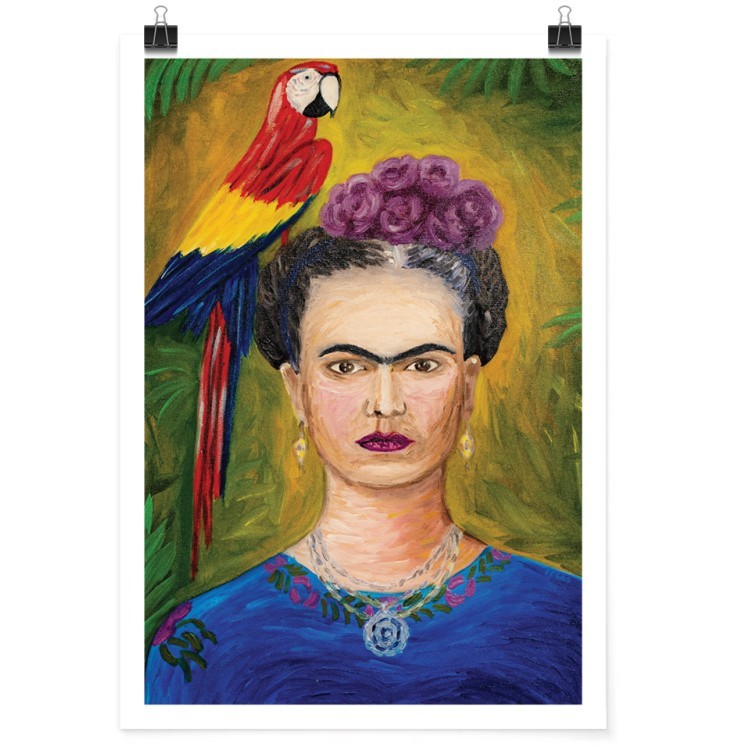 Πόστερ Frida Kahlo with parrot