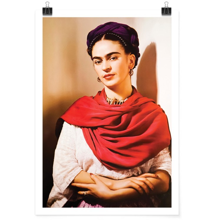 Πόστερ Frida kahlo with a red scarf