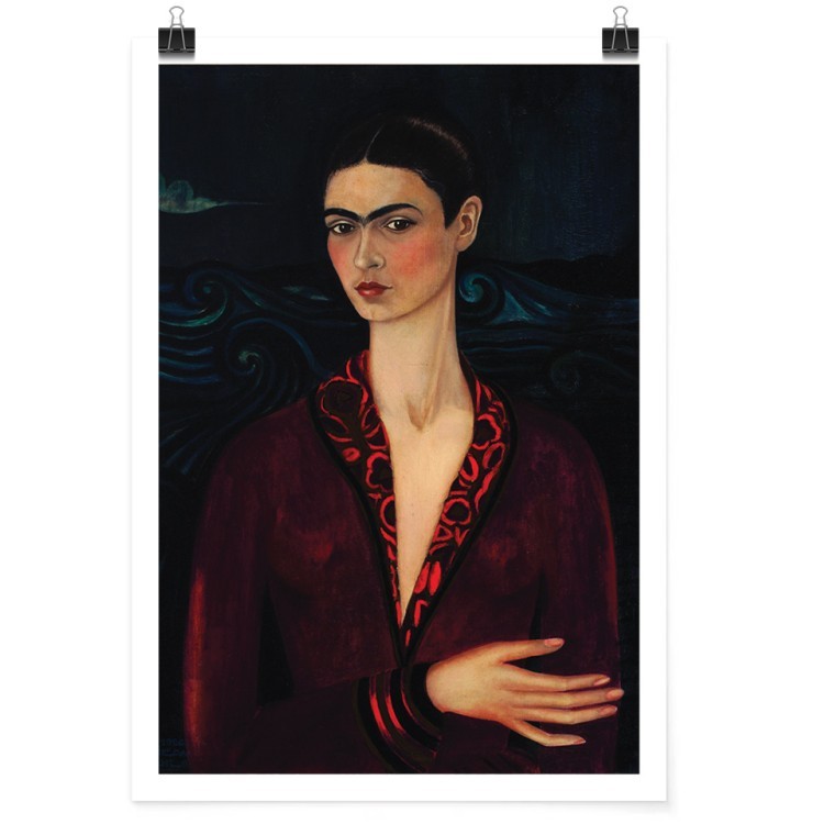 Πόστερ Frida kahlo in a dark red dress