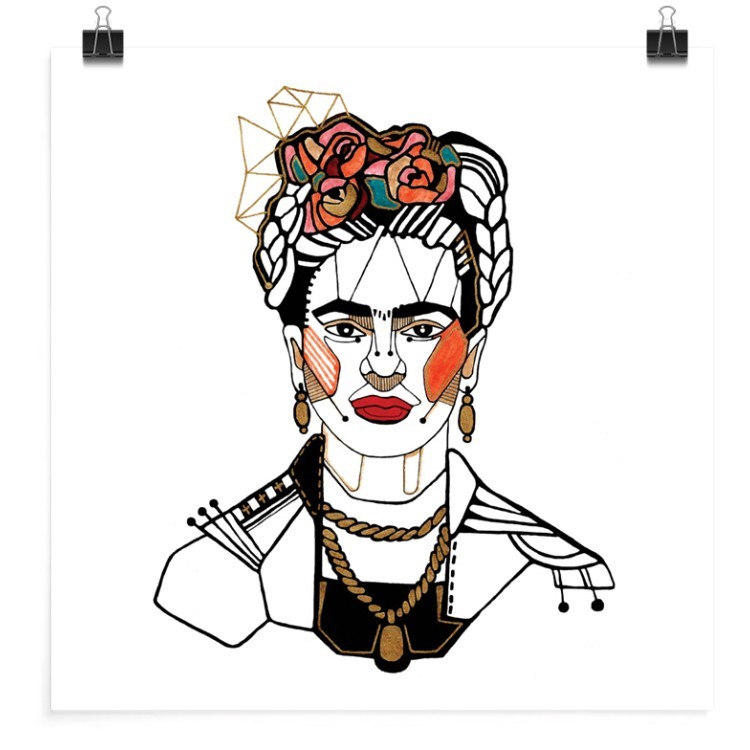 Πόστερ Frida Kahlo Red lips