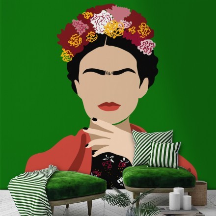 Frida Kahlo vector illustration minimalism Ταπετσαρία Τοίχου