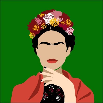 Frida Kahlo vector illustration minimalism