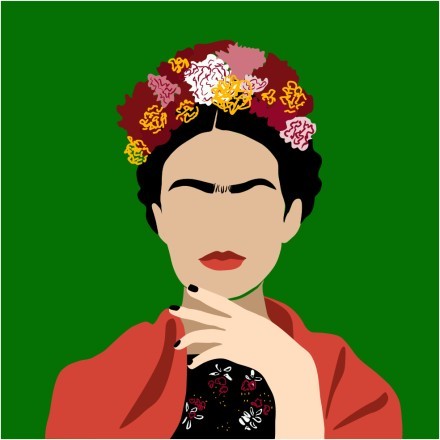 Minimal Portrait of Frida Kahlo