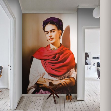 Frida Kahlo with Red Scarf Ταπετσαρία Τοίχου