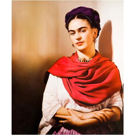 Frida kahlo with a red scarf