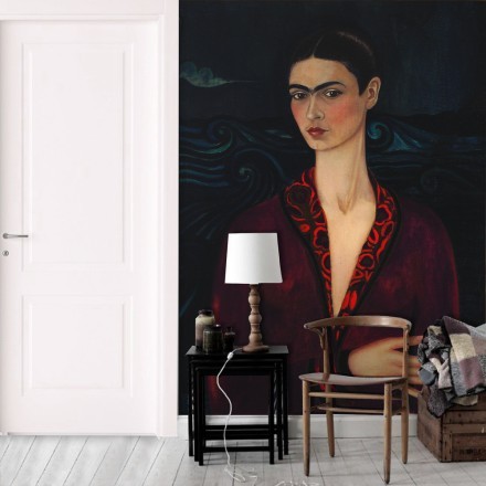 Frida Kahlo with dark red dress Ταπετσαρία Τοίχου