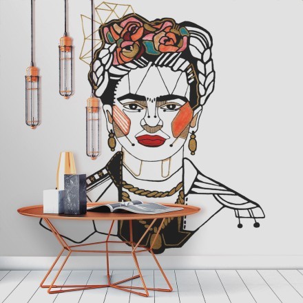 Frida Kahlo with Red lips Ταπετσαρία Τοίχου