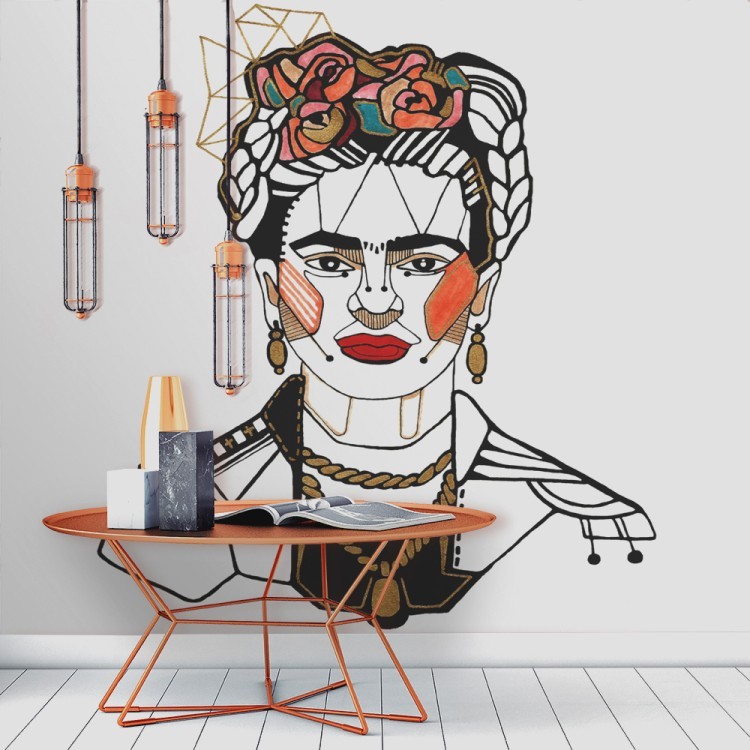 Ταπετσαρία Τοίχου Frida Kahlo Red lips