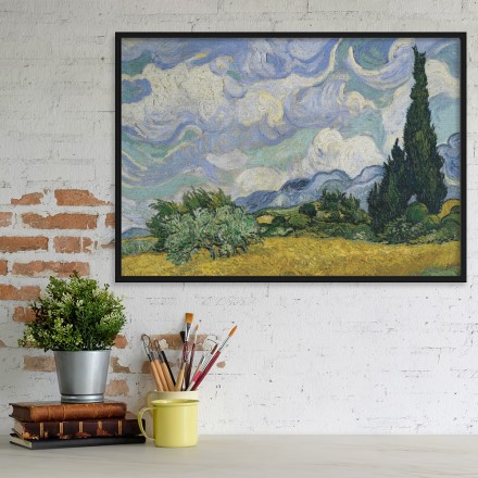 Wheat Field with Cypresses, 1889 Πίνακας σε Καμβά
