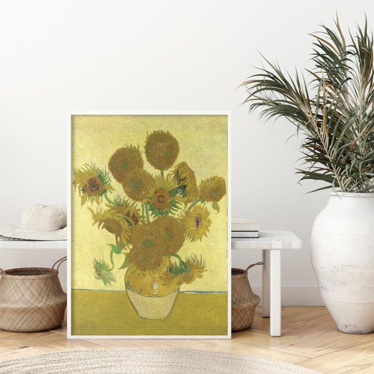 Πίνακας σε Καμβά Still Life - Vase with Fifteen Sunflowers