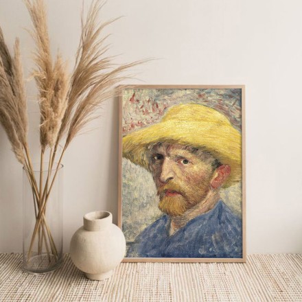 Self-portrait with a Straw Hat Πίνακας σε Καμβά