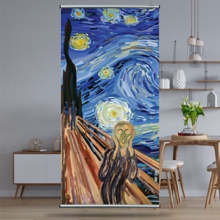 The Scream at The Starry Night Διαχωριστικό Panel