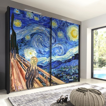 The Scream at The Starry Night Αυτοκόλλητο Ντουλάπας