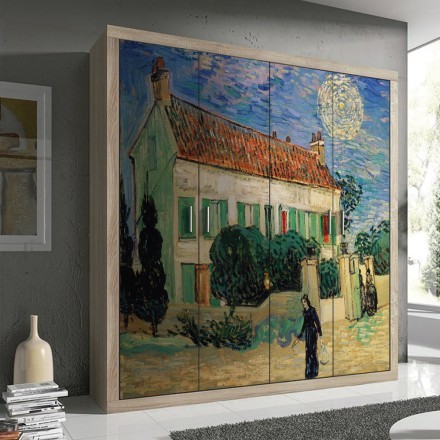 White House at Night oil-on-canvas painting Αυτοκόλλητο Ντουλάπας