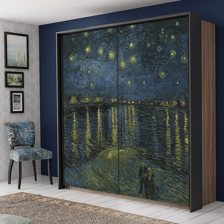 Αυτοκόλλητο Ντουλάπας Starry Night on the Rhone (1)