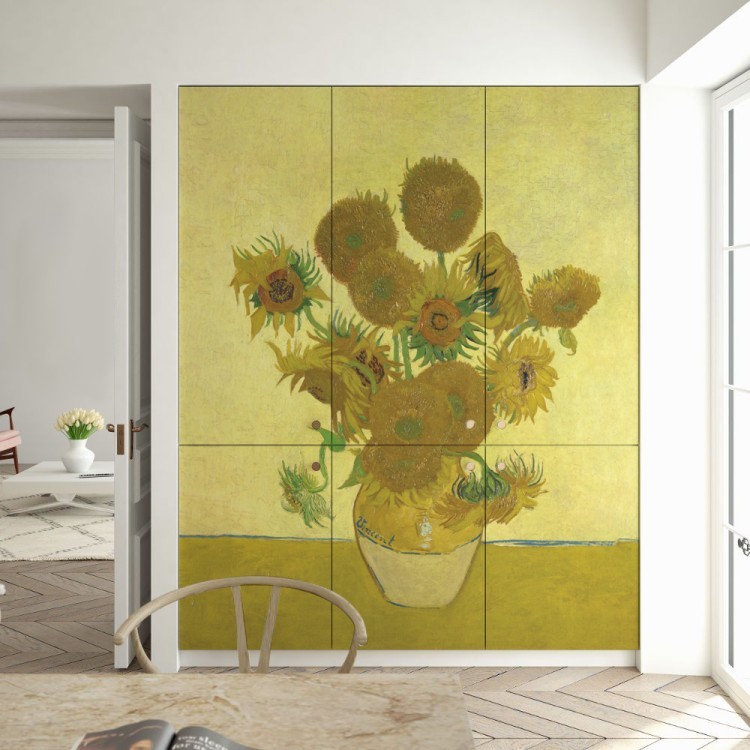 Αυτοκόλλητο Ντουλάπας Still Life - Vase with Fifteen Sunflowers