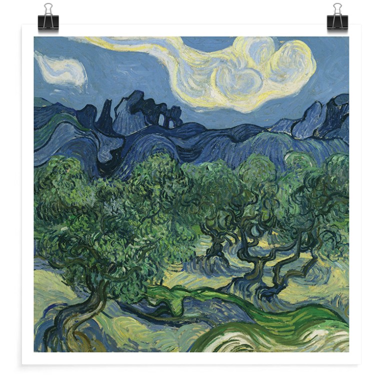 Πόστερ The Olive Trees, 1889