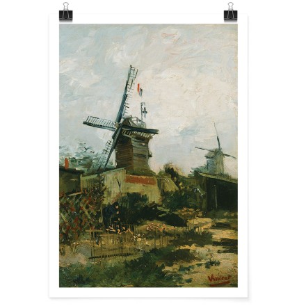 Windmills on Montmartre Oil Paint Πόστερ