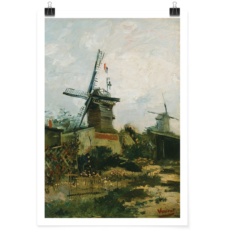 Πόστερ Windmills on Montmartre Oil Paint