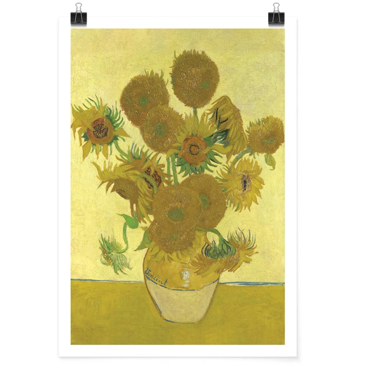 Πόστερ Still Life - Vase with Fifteen Sunflowers Oil on canvas