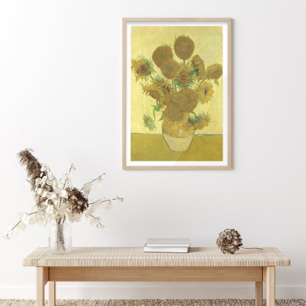 Still Life - Vase with Fifteen Sunflowers Oil on canvas