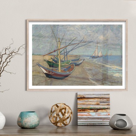Fishing Boats on the Beach at Les Saintes-Maries oil painting