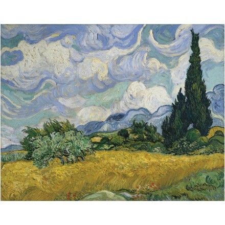 Wheat Field with Cypresses