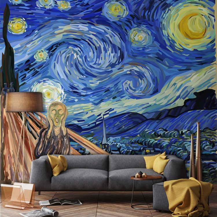 Ταπετσαρία Τοίχου The Scream at The Starry Night