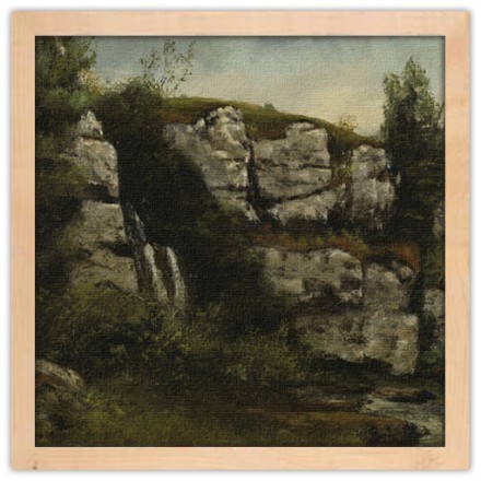 Landscape with Rocky Cliffs and a Waterfall