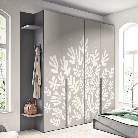 Aesthetic papiers découpés, white Αυτοκόλλητο Ντουλάπας