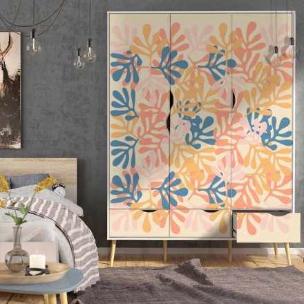 Colorful papiers decoupes Αυτοκόλλητο Ντουλάπας