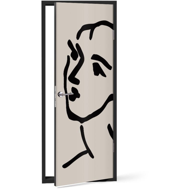 Αυτοκόλλητο Πόρτας Woman Line Art, Minimal