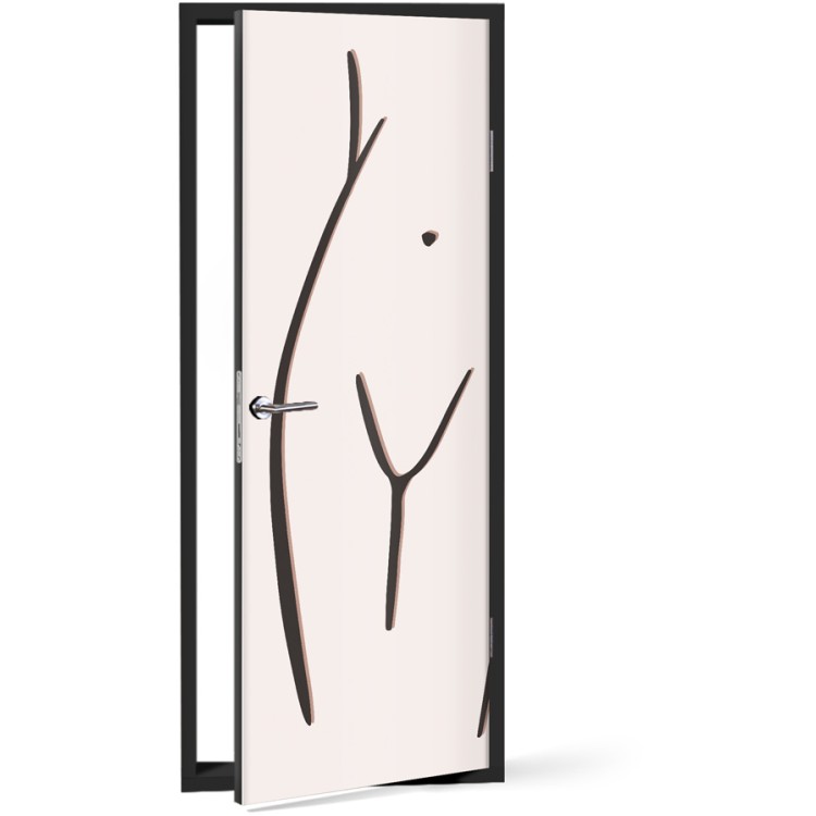Αυτοκόλλητο Πόρτας Woman's body line art