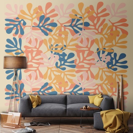 Colorful Papier Decoupe Flower Ταπετσαρία Τοίχου