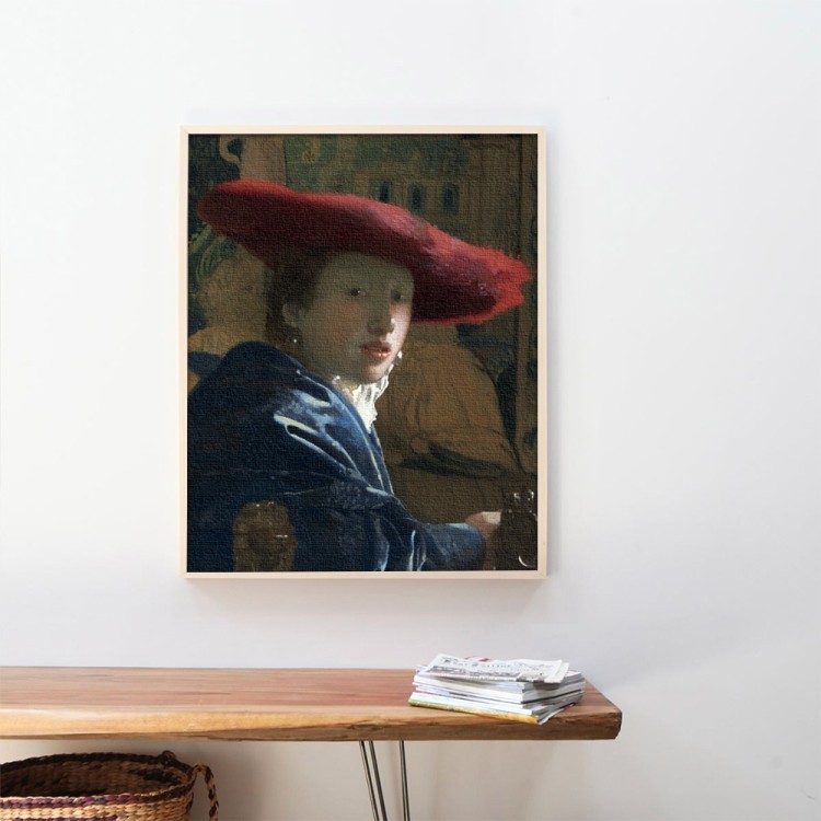 Πίνακας σε Καμβά Girl with the red hat