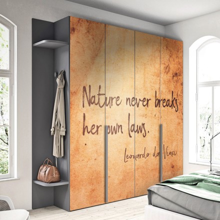 Nature never breaks her own laws, quote Αυτοκόλλητο Ντουλάπας
