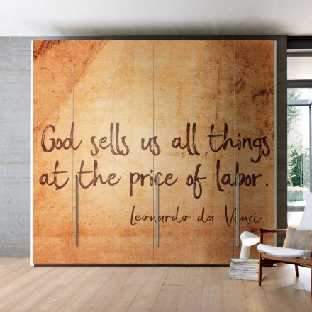 God sells us all things at the price of labor (1) Αυτοκόλλητο Ντουλάπας