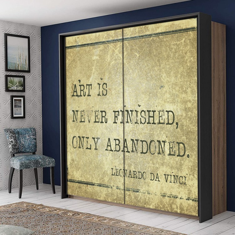 Αυτοκόλλητο Ντουλάπας Art is never finished