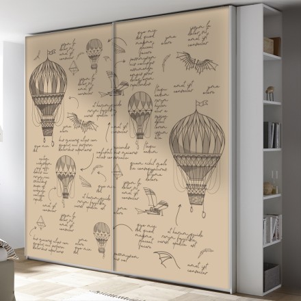 Air Balloons History Αυτοκόλλητο Ντουλάπας