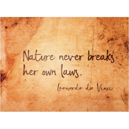 Nature never breaks her own laws, saying