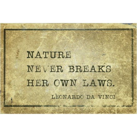 Nature never breaks her own laws